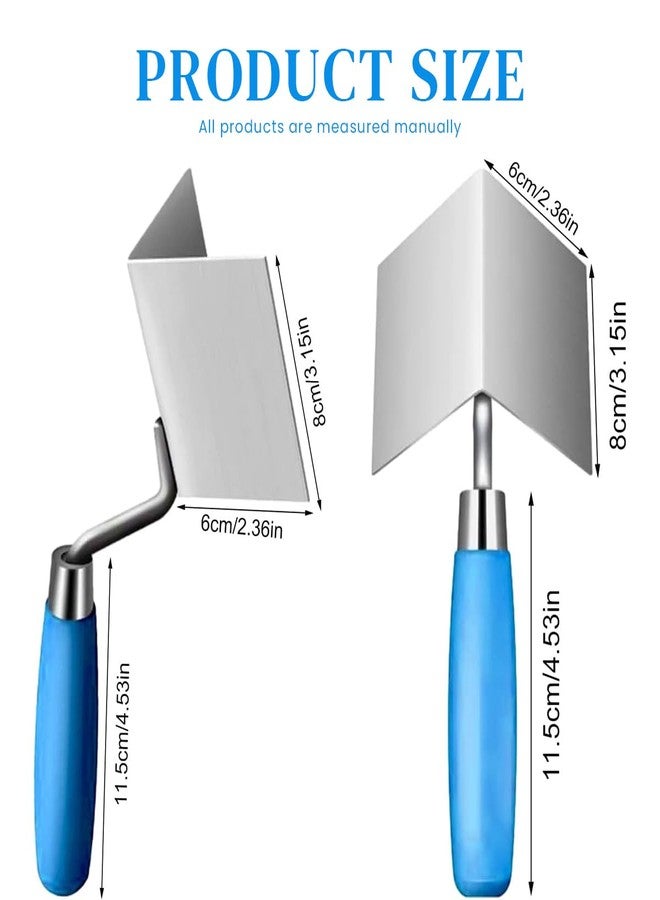Serplex مجموعة أدوات زوايا الجدران الجافة من سيربلكس®، قطعتان، مجرفة زوايا خارجية وداخلية للجدران الجافة مقاس 3 بوصات، مجرفة زوايا خارجية وداخلية من الفولاذ المقاوم للصدأ للجدران الجبسية، مناسبة لتجصيص الخرسانة. - Image 3